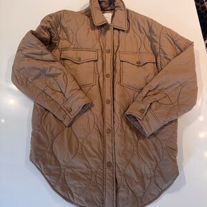 Wilfred Quilted Shirt Jacket in Light Brown